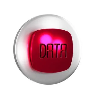 Red Data analysis icon isolated on transparent background. Business data an.. Illustrazione stock