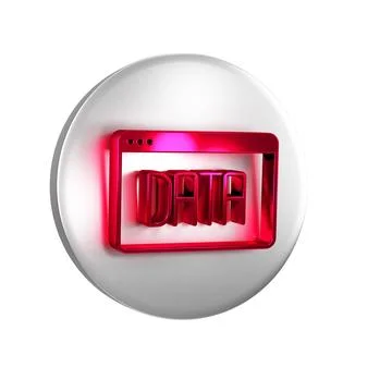 Red Data analysis icon isolated on transparent background. Business data an.. Stock Illustration