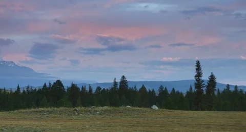 Red dawn in the mountains (4k) Stock Footage 98133142