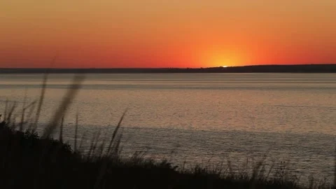 Red dawn over the Dnipro River Stock Footage 236178087