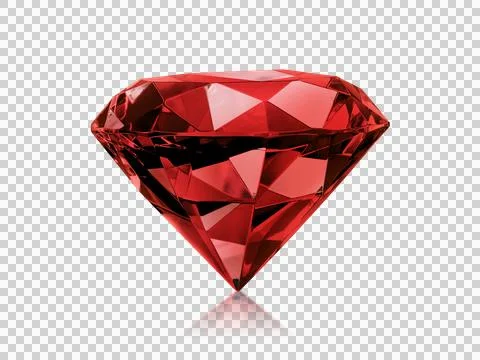 Red dazzling diamonds, on transparent background 스톡 일러스트