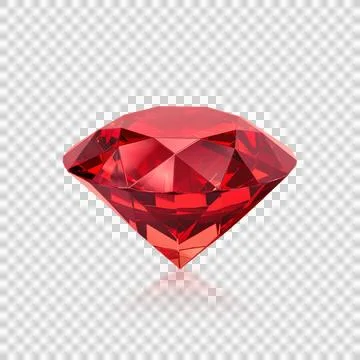 Red dazzling diamonds. on transparent background Stockillustratie