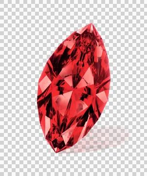 Red dazzling diamonds. on transparent background Illustrazione stock