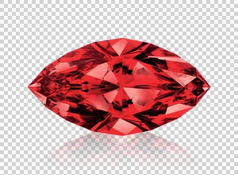 Red dazzling diamonds. on transparent background Illustrazione stock