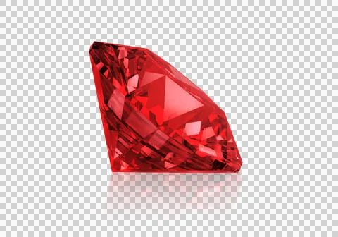 Red dazzling diamonds. on transparent background Illustrazione stock