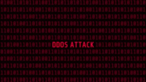 Red Ddos Attack Warning Background Animation 库存影片 337632666