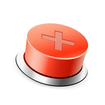 Red declined button on white background Stock Illustration