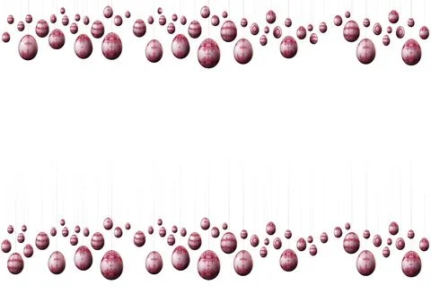 Red decorated Easter Eggs frame, with copy space Stock Illustration