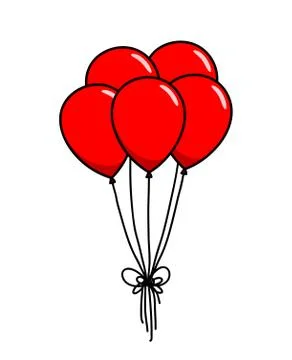 Red Decoration Party Balloons Illustrazione stock