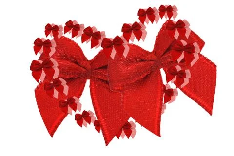 Red decorative bows Stock Photos