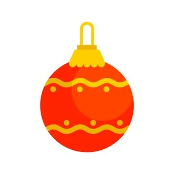Red Decorative Christmas Ball Vector Illustration Stock Illustration