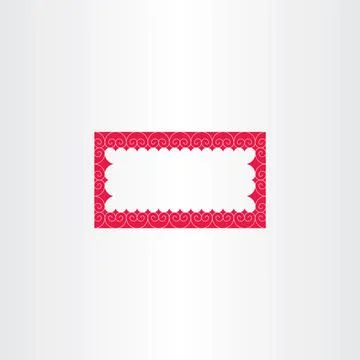 Red decorative vector rectangle frame Stock Illustration