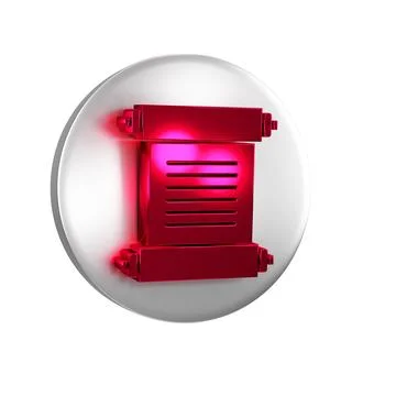Red Decree, paper, parchment, scroll icon icon isolated on transparent back.. Illustrazione stock