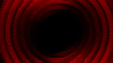 Red deep multi layer round tunnel,intestinal,tech computer game interface.abstr Stock Footage 3880195