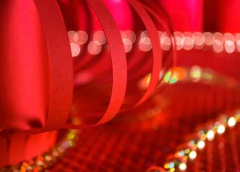 Red defocused abstract background with Red Chinese paper lantern close up with Stock Photos