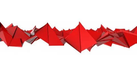 Red deformed plane. abstract background. 3d render Stock Illustration