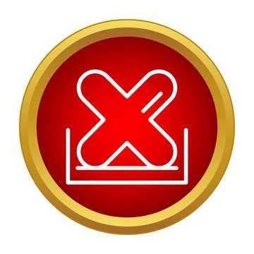Red delete cross symbol icon deleting content 库存插图