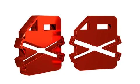 Red Delete file document icon isolated on transparent background. Rejected .. イラスト素材