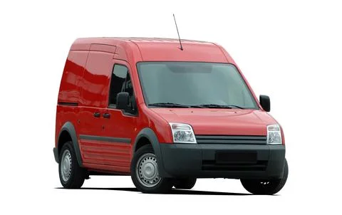 Red delivery van Фото