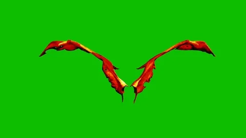 Red Demon Devil Wings Fast Green Screen Front 3D Renderings Animations Stock Footage 85509538