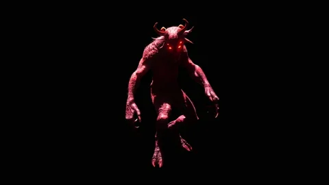 Red Demon V2 Walking Loop Stock Footage 209435028