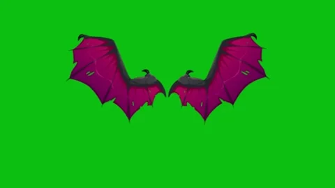Red demon wings flapping animation on green screen background Stock Footage 315052302