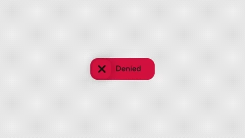 Red denied status pill button notification popup Stock Footage 341475470