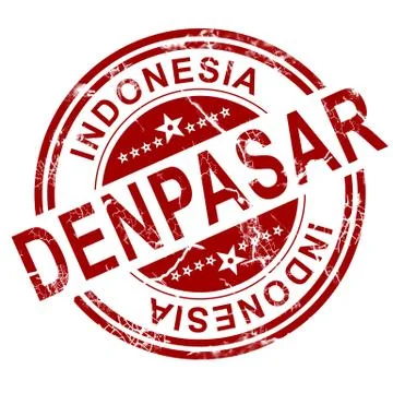 Red Denpasar stamp Stock Illustration