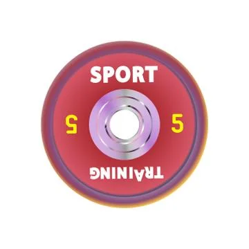 Red Dense weight plates numbered weights. 5. Illustration vector Stock Illustration