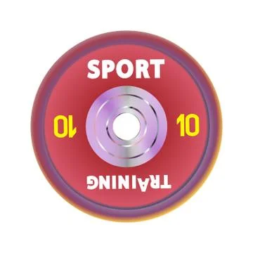 Red Dense weight plates numbered weights. 10. Illustration vector Stock Illustration