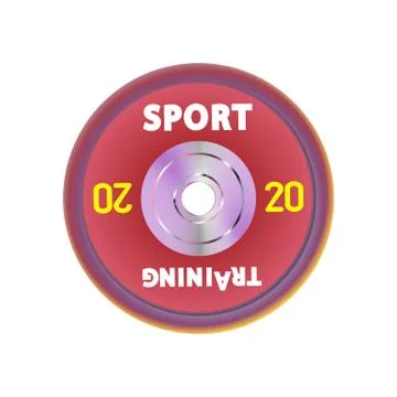 Red Dense weight plates numbered weights. 20. Illustration vector Stock Illustration