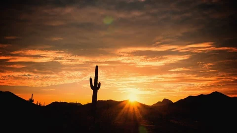 Red Desert Sunset Time Lapse Video stock 129687043