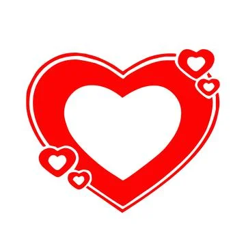 Red Designer Heart Frame Stock Illustration