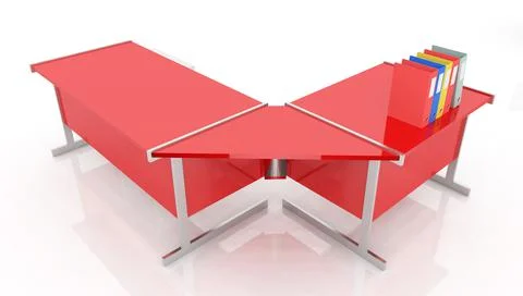 Red desk Stock Illustration