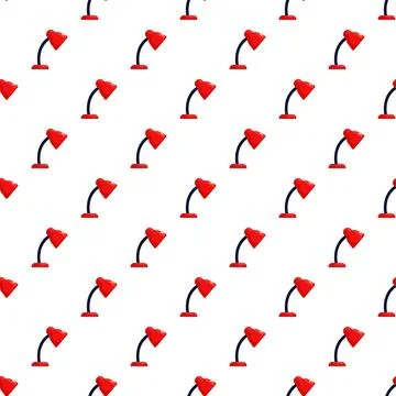 Red desk lamp seamless pattern for design Stock Illustration
