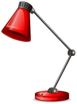 A red desk lampshade Stock Illustration