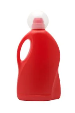 Red detergent bottle with clipping path Stock Photos