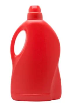Red detergent bottle with clipping path Stock Photos