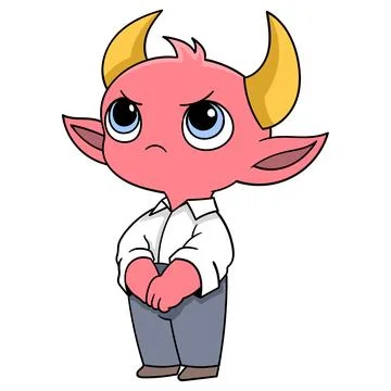 Red devil business worker behaving politely Stock Illustration