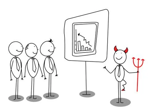 Red devil businessman presentation Stock Illustration