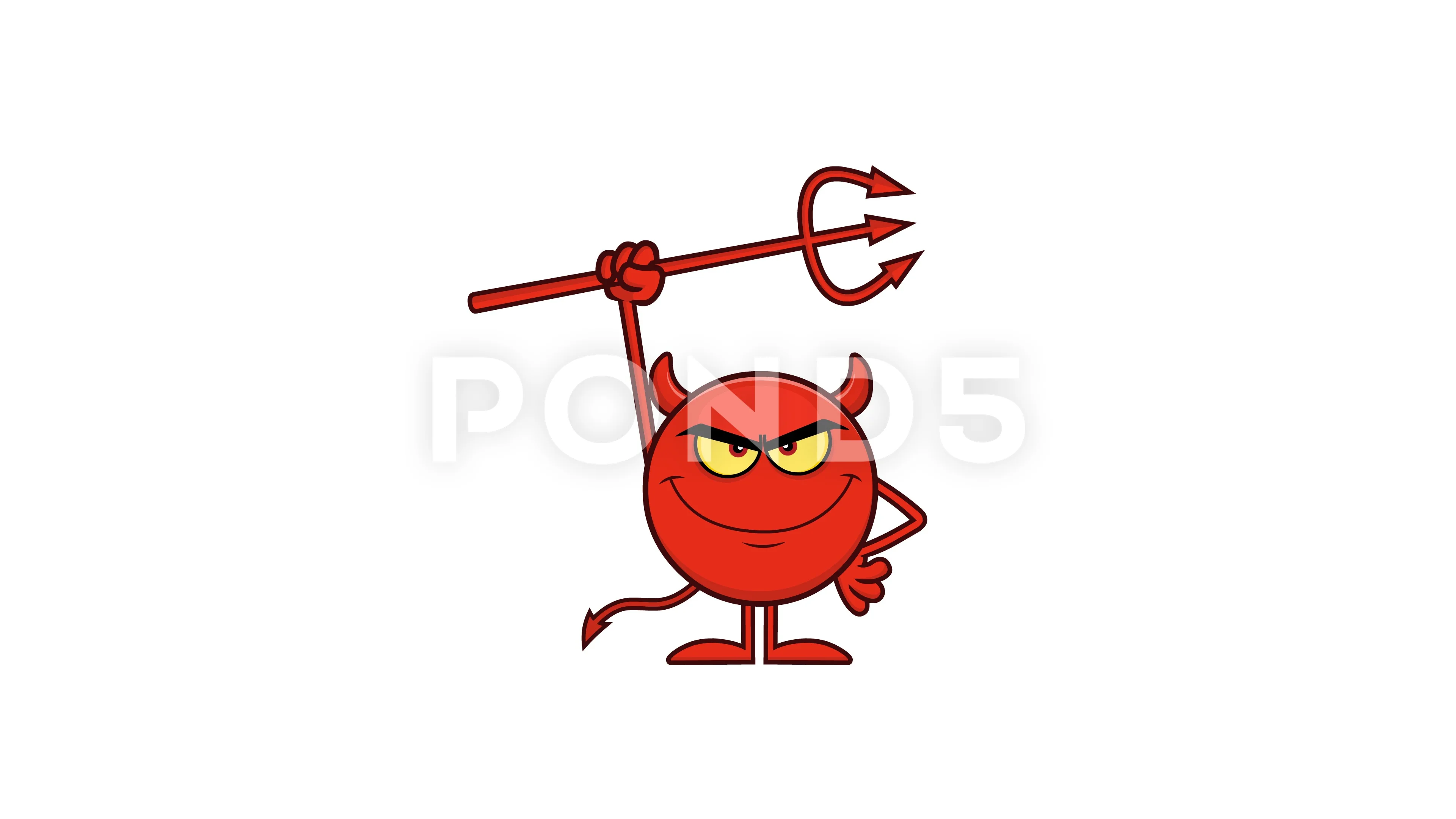 Red Devil Cartoon Emoji Character Holdin... | Stock Video | Pond5