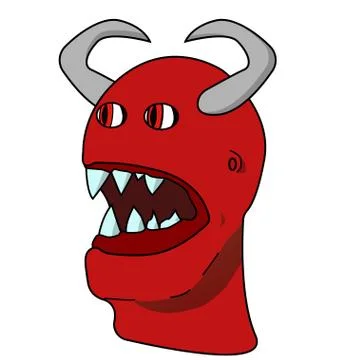 Red devil creepy face Stock Illustration