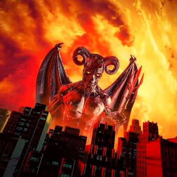 Red devil dawn Stock-Illustration