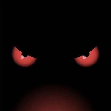 Red Devil Eyes Isolated on Black Background Illustrazione stock