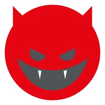 Red devil face. Evil emoji. Naughty symbol Stock Illustration