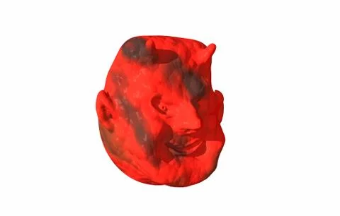 Red devil face to fear Stock Illustration