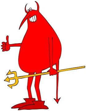 Red devil holding a pitchfork Stock Illustration