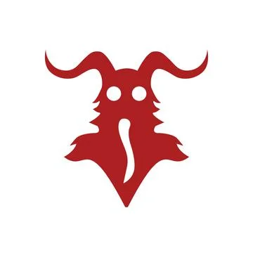 Red devil with horn and sticking out tongue silhouette stock vector 스톡 일러스트