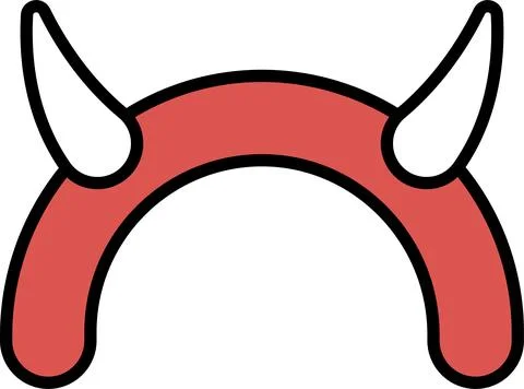 A red devil horned hat with white tips Stock-Illustration