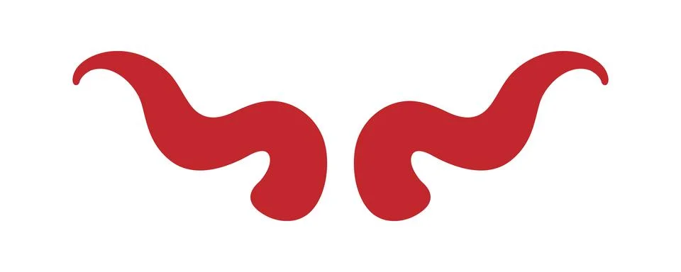 Red devil horns. Flat vector cartoon style illustration for Halloween, costume Stock Illustration